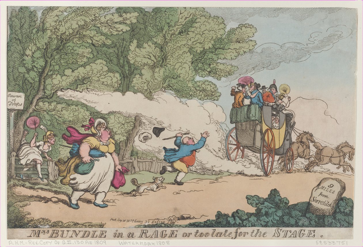 Mrs. Bundle dühöngve vagy túl későn a színpadhoz, [1809. július 1.], zsaru..., [1809. július 1.], másolat után. alkotó: Unbekannt