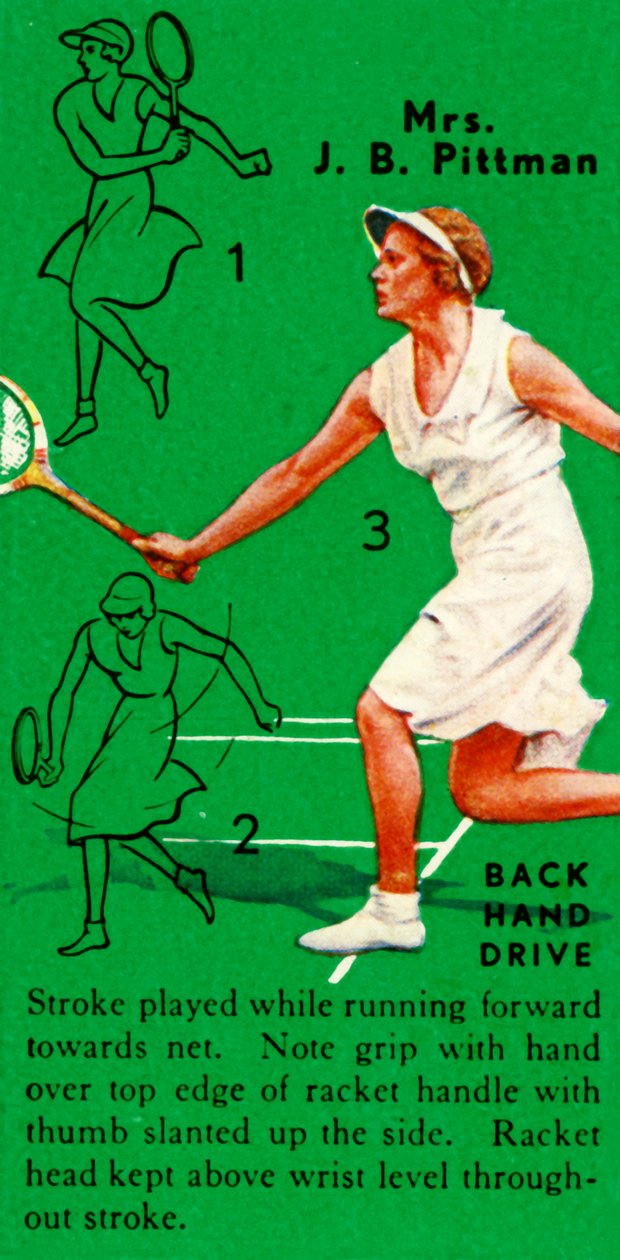 Mrs. J. B. Pittman – Backhand Drive, 1935. alkotó: Unbekannt