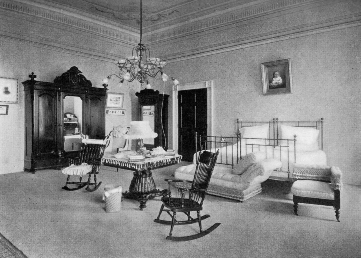 Mrs. McKinley hálószobája a Fehér Házban, Washington DC, USA, 1908 alkotó: Unbekannt