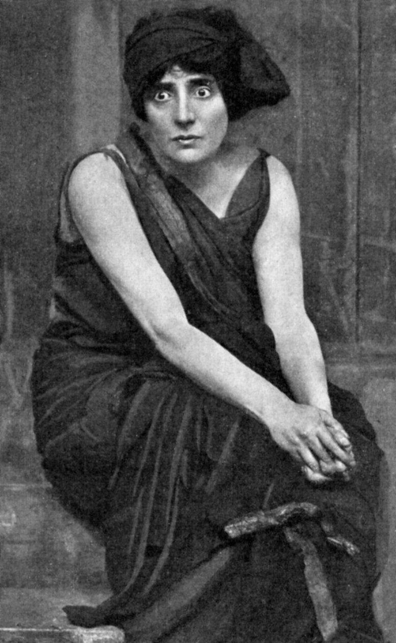 Patrick Campbell asszony, brit színpadi színésznő, Electra szerepében, 1908, 1951 alkotó: Unbekannt