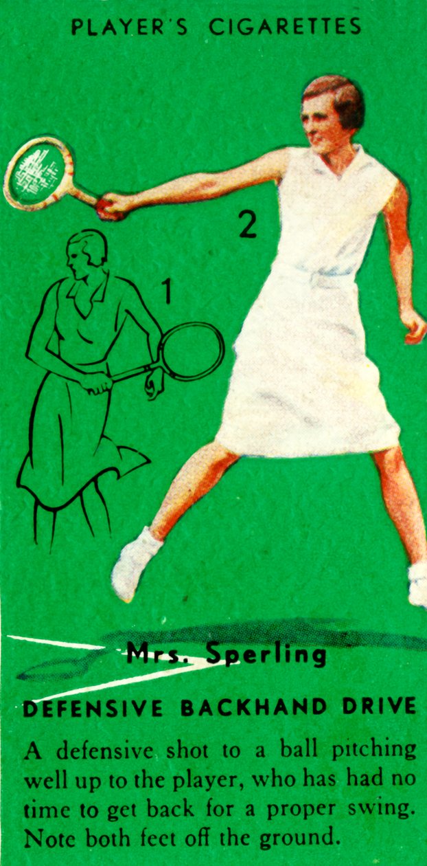 Mrs. Sperling – Defensive Backhand Drive, c1935. alkotó: Unbekannt