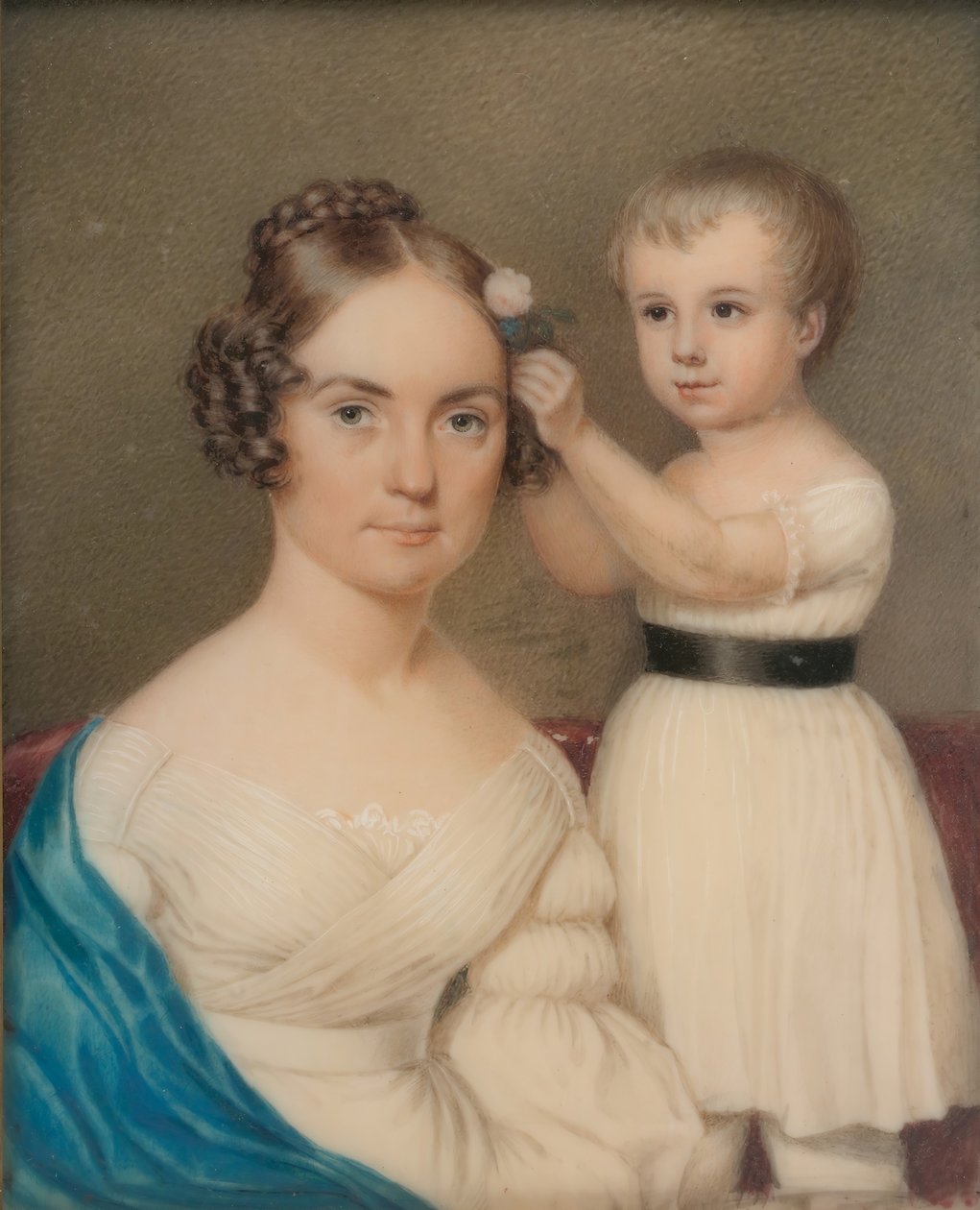 Mrs. William Gordon Ver Planck és fia Samuel Hopkins Ver Planck, kb. 1828. alkotó: Unbekannt