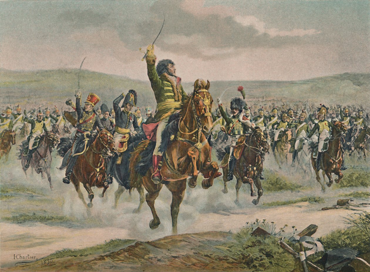 Murat a lovasságot vezeti Jénában, 1806. október 14., 1896. alkotó: Unbekannt