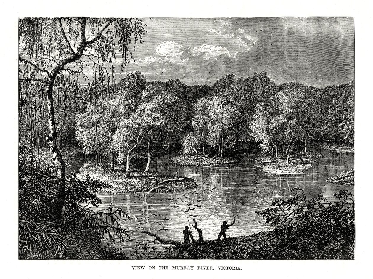 Murray River, Victoria, Ausztrália, 1877 alkotó: Unbekannt