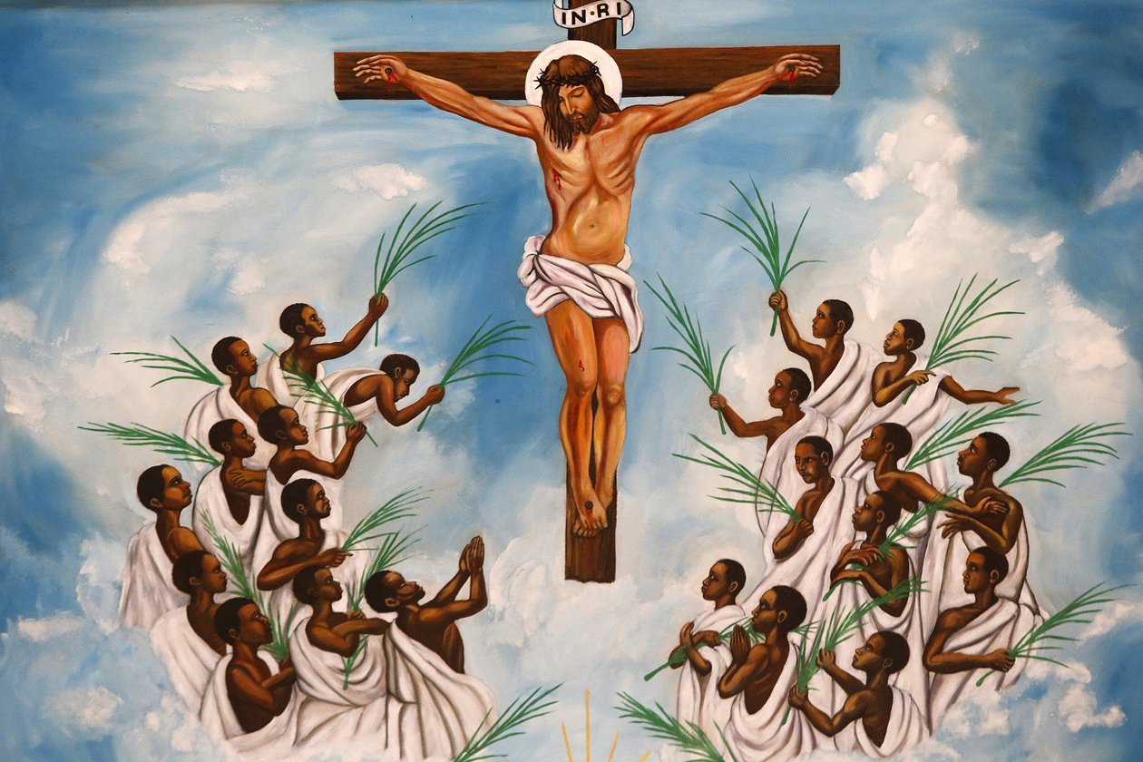 Namungongo katolikus vértanúk szentélye, Kampala. Templomi freskó, 2010, Kampala, Uganda alkotó: Unbekannt