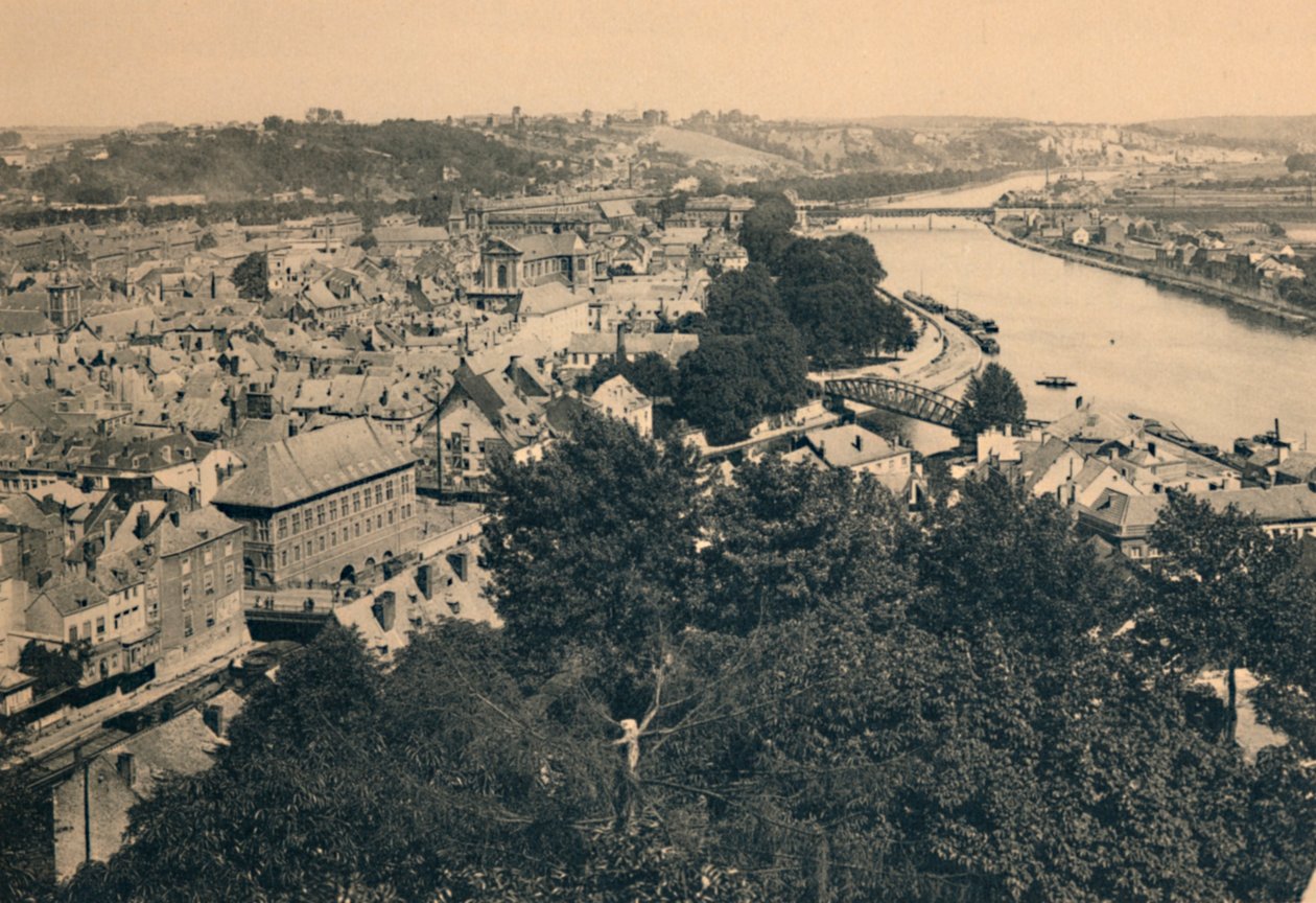 Namur. Kilátás a városra és Sambre és Meuse találkozásánál, c1900 alkotó: Unbekannt