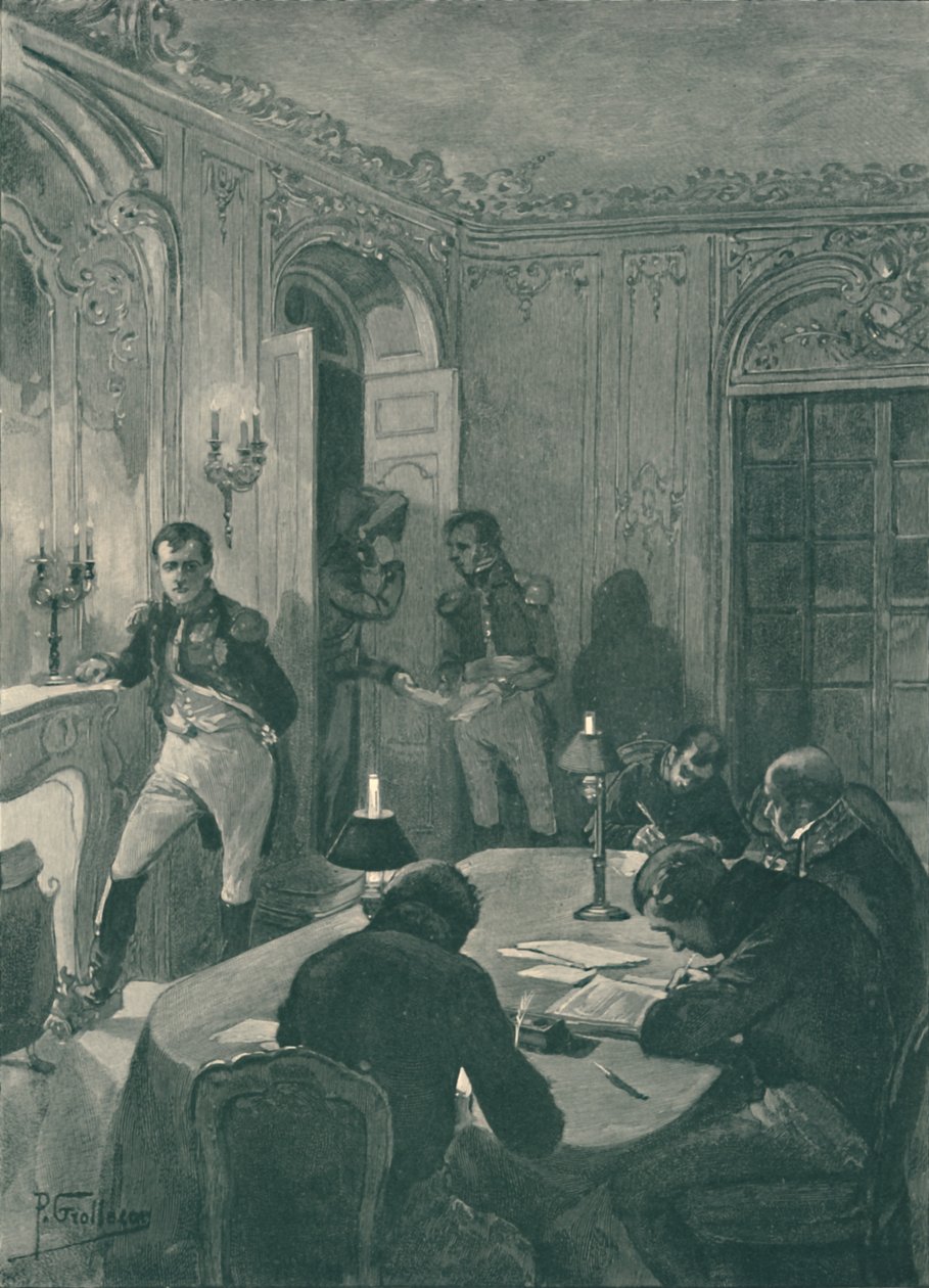 Napóleon diktál titkárainak, 1896 alkotó: Unbekannt
