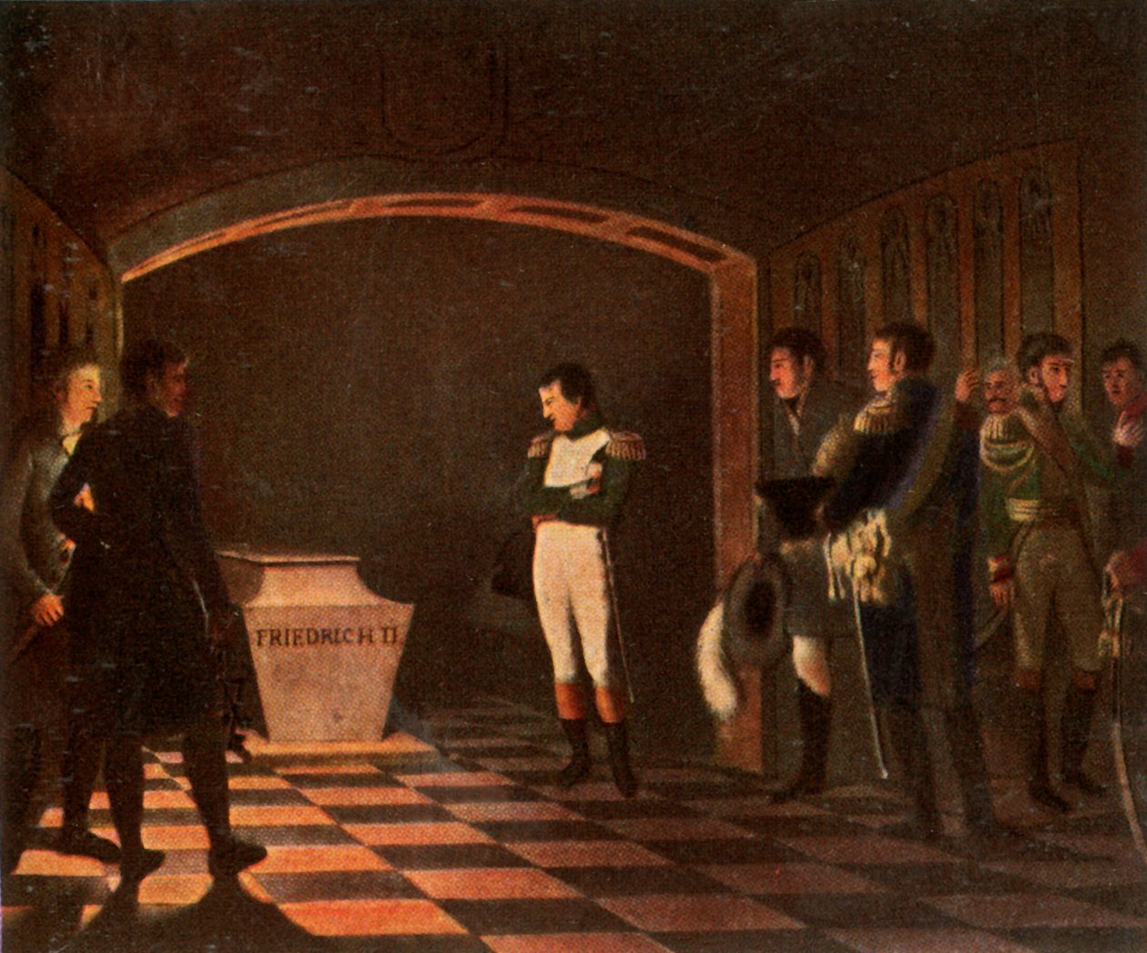I. Napóleon Nagy Frigyes sírjánál, 1806. október 27-én, 1936. alkotó: Unbekannt