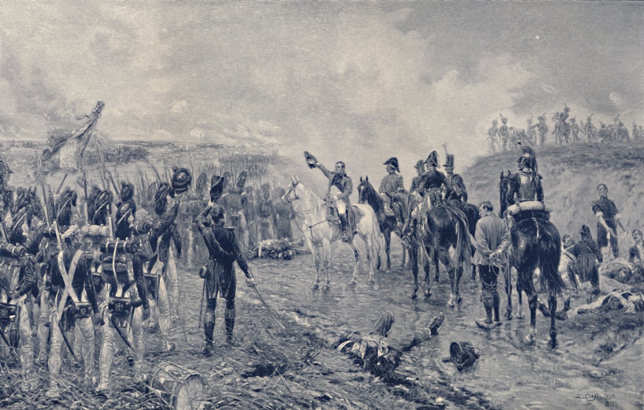 Napóleon és a régi gárda Waterloo előtt, 1815, 1896 alkotó: Unbekannt