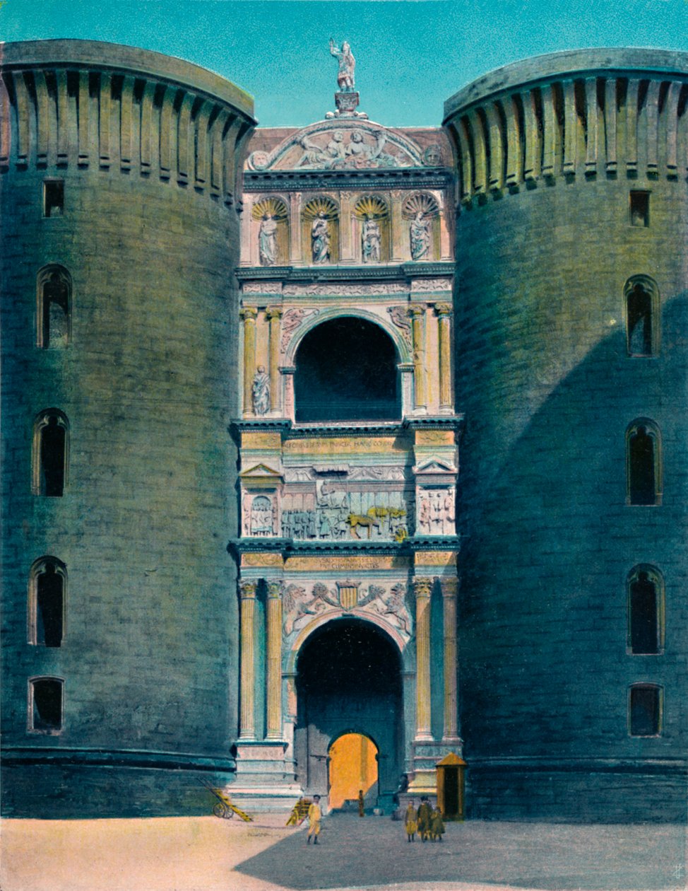 Nápoly – Castel Nuovo, Arco DAragona, c1900. alkotó: Unbekannt