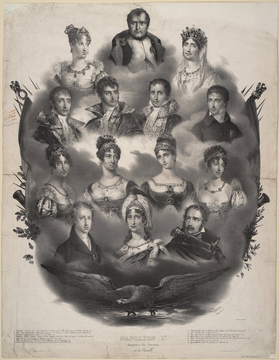 I. Bonaparte Napóleon és családja, 1832 alkotó: Unbekannt