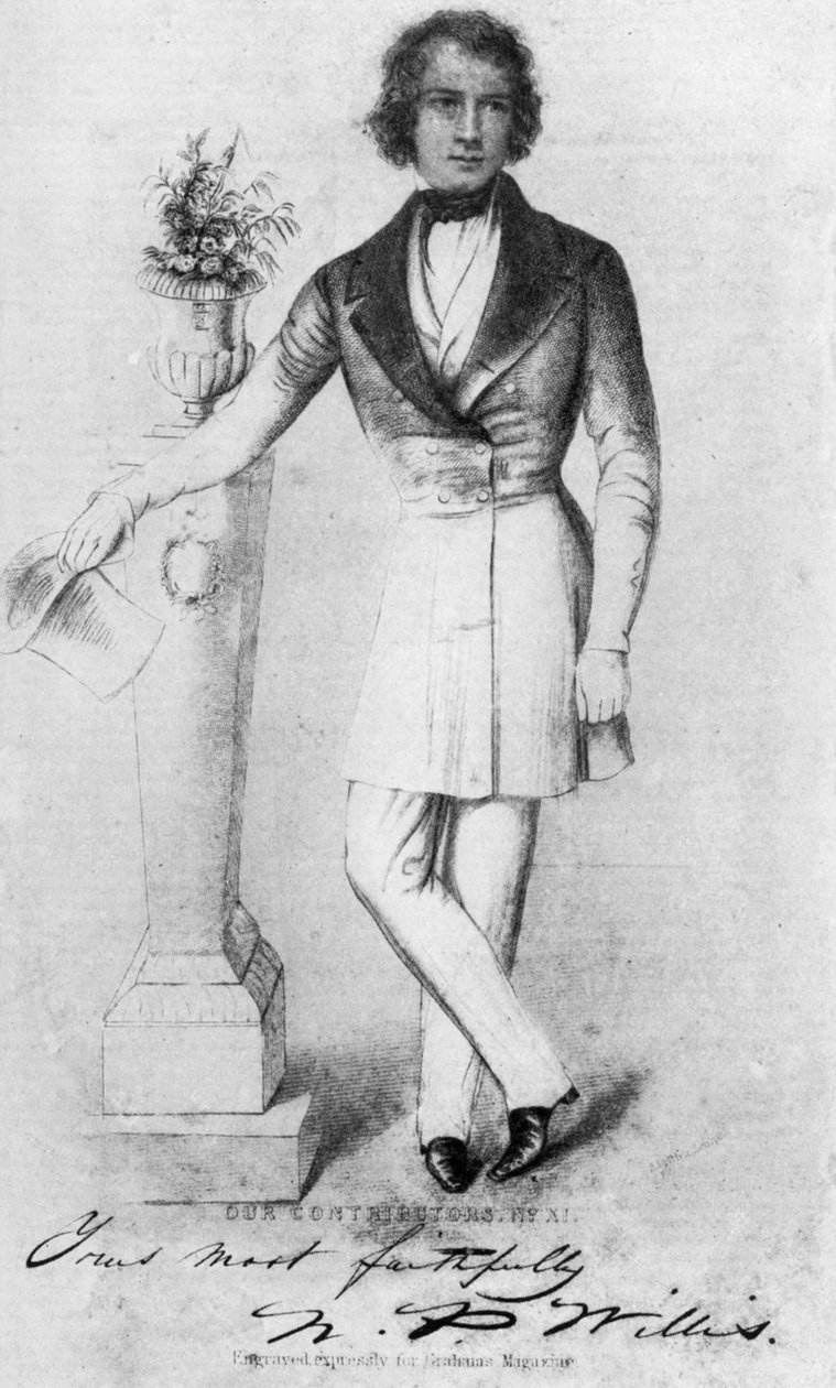 Nathaniel Parker Willis 1806-1867, amerikai író, költő és szerkesztő, 1908. évi XIX. alkotó: Unbekannt