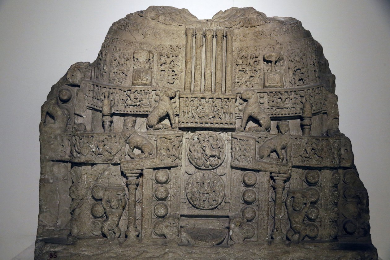 Indiai Nemzeti Múzeum, Delhi. Amravati sztúpa illusztráció. Hajszoló födém. Százalék alkotó: Unbekannt