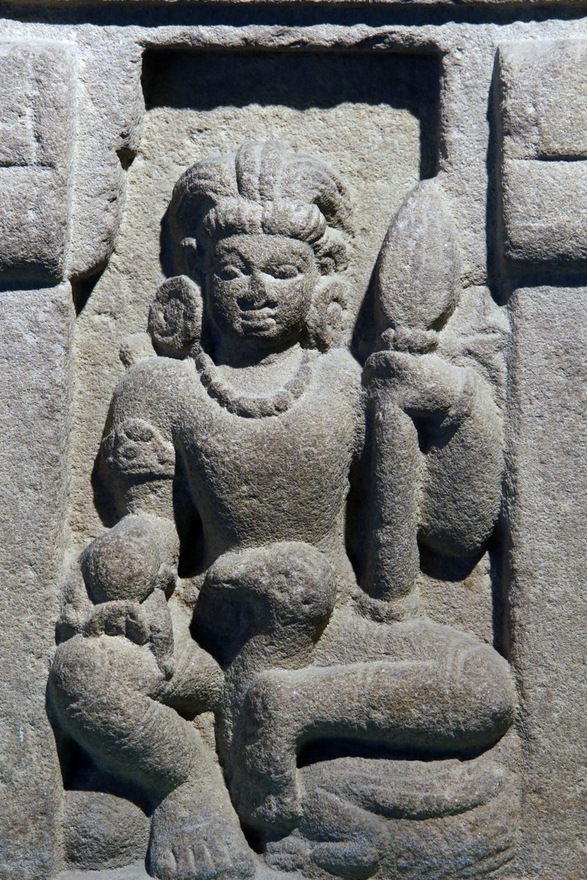 Indiai Nemzeti Múzeum, Delhi. Karttikeya. Gupta, Kr.u. 6. század, Varanasi (Uttar Pradesh). Kő. Részlet. India. alkotó: Unbekannt