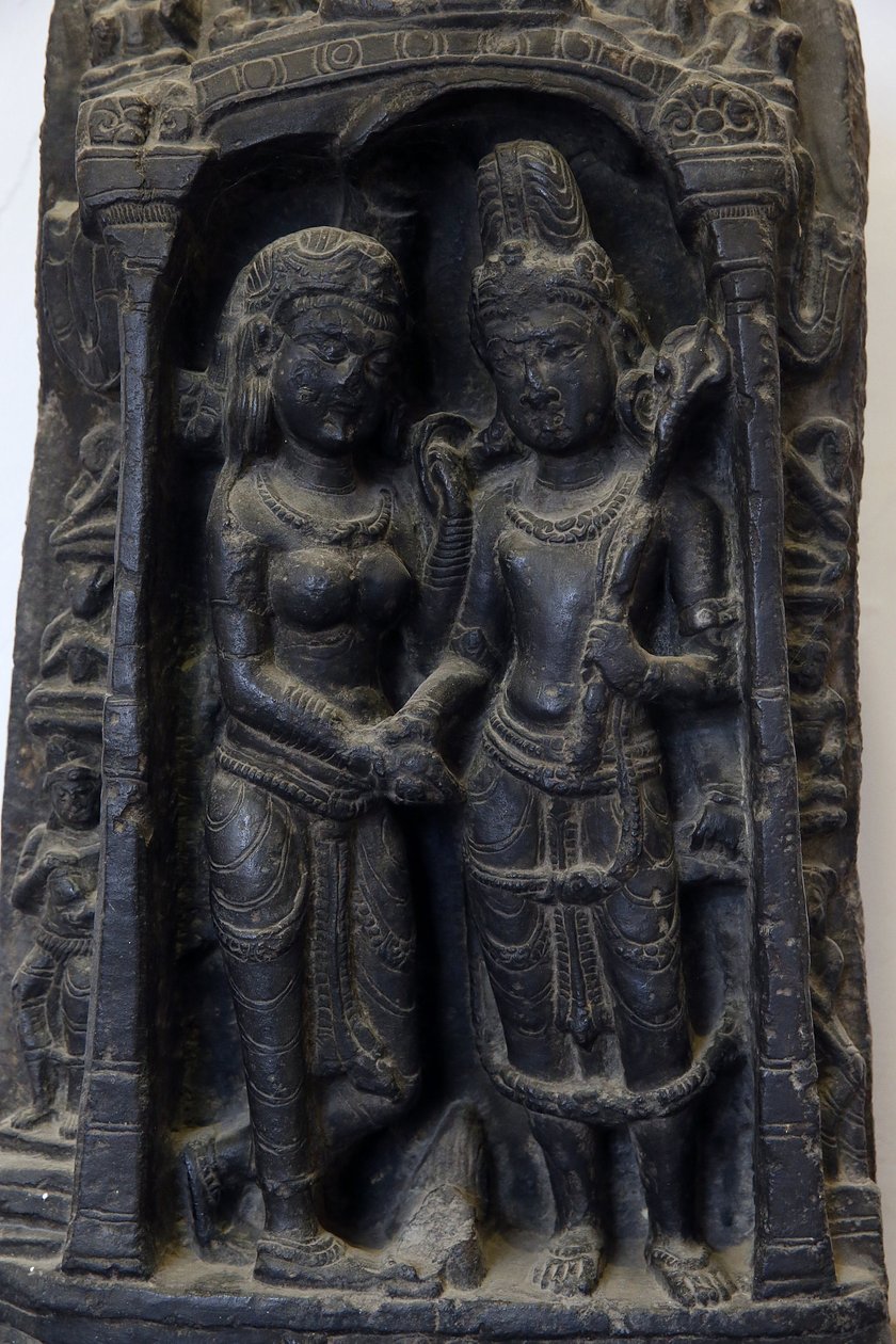 Indiai Nemzeti Múzeum, Delhi. Shiva és Parvati esküvője. Pala alkotó: Unbekannt