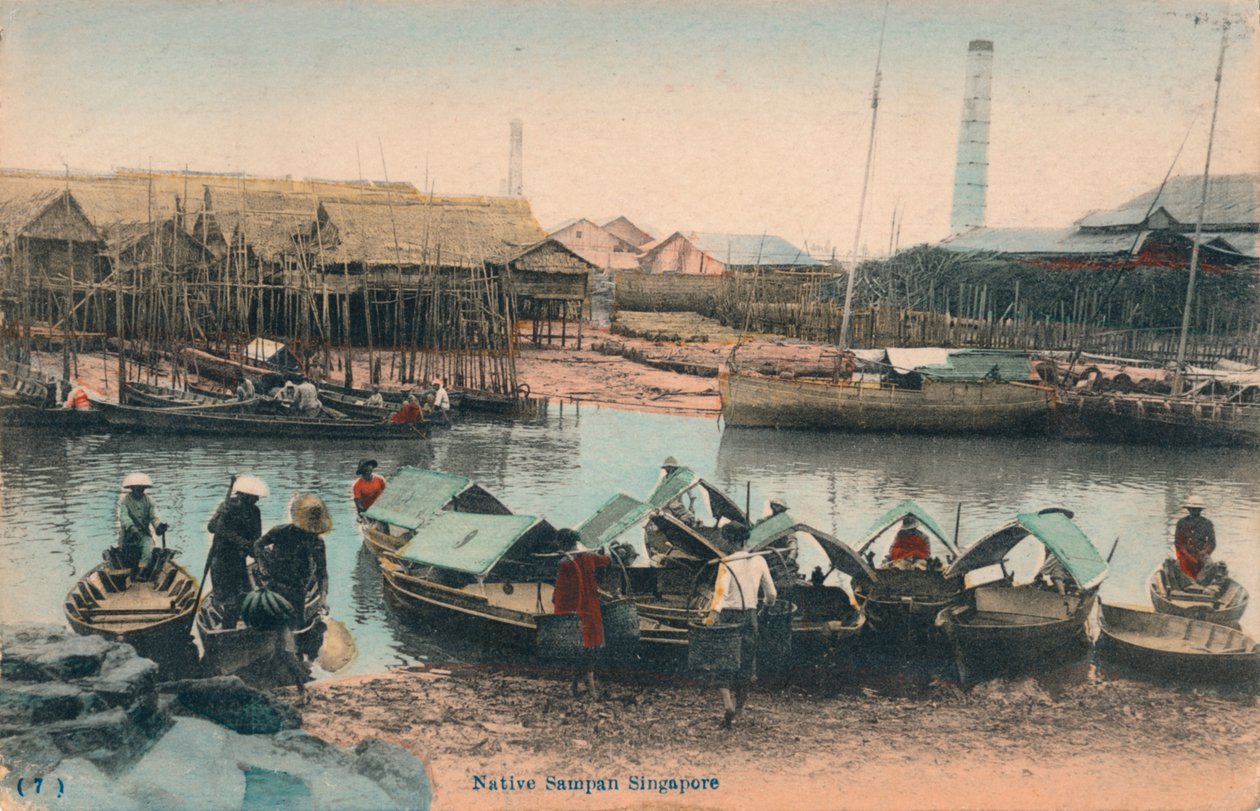 Natív Sampan Szingapúr, 1910 alkotó: Unbekannt