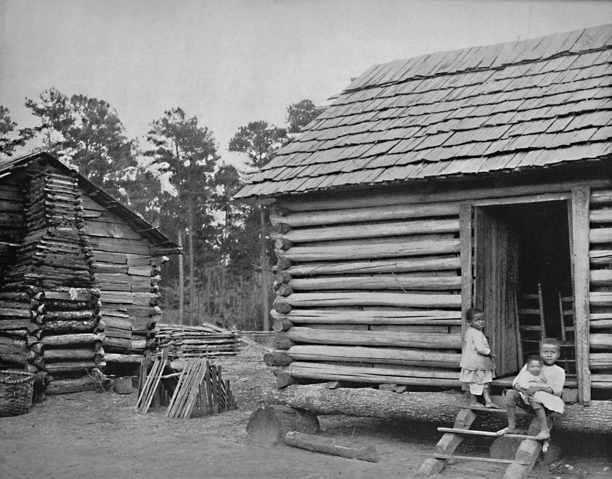 Negro Log Huts, Thomasville, Georgia, 1897. alkotó: Unbekannt