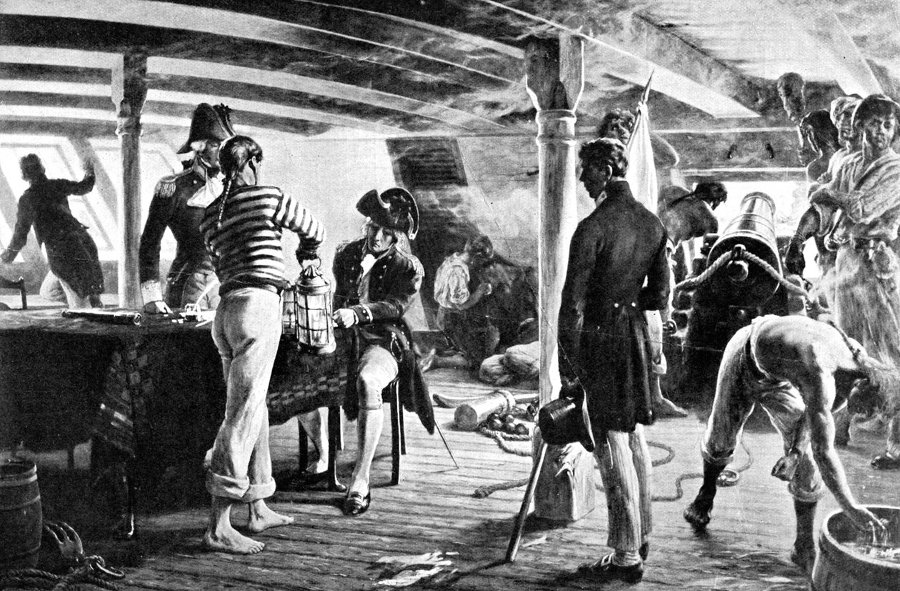 Nelson megpecsételi történelmi üzenetét Koppenhágában, 1801-ben alkotó: Unbekannt