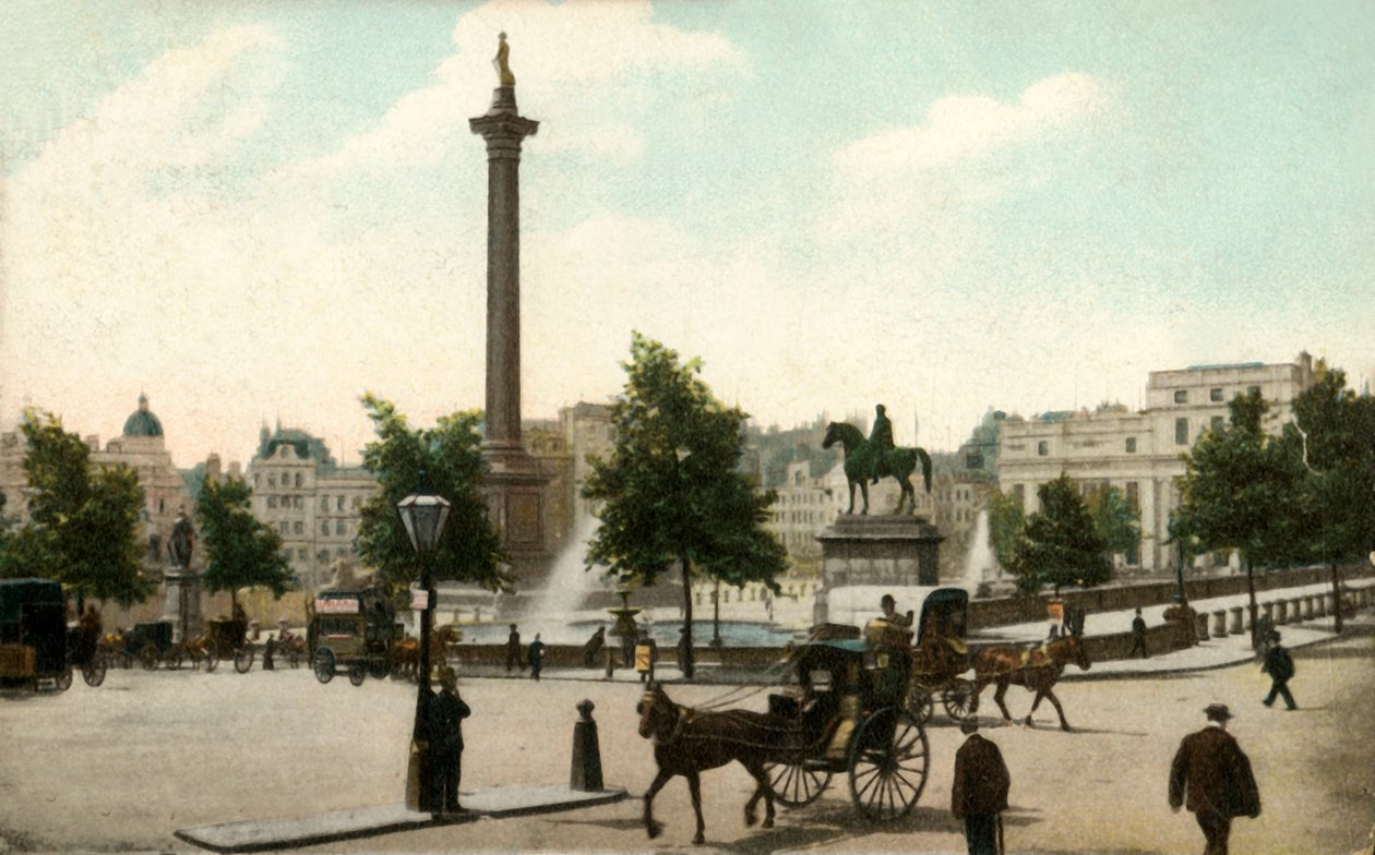 Nelsons-oszlop és Trafalgar Square, London, 1906. alkotó: Unbekannt