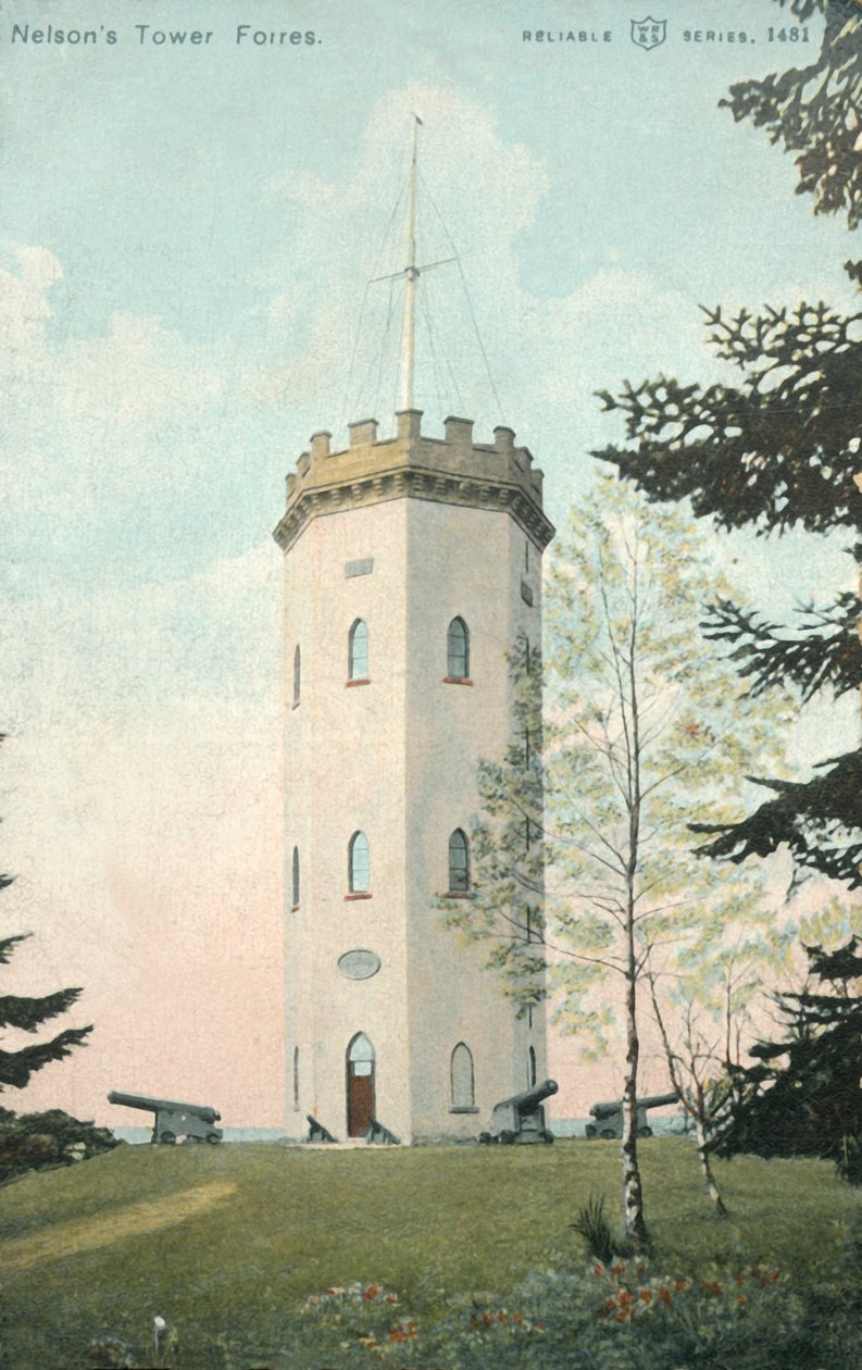 Nelsons Tower, Forres, 19. század vége – 20. század eleje. alkotó: Unbekannt