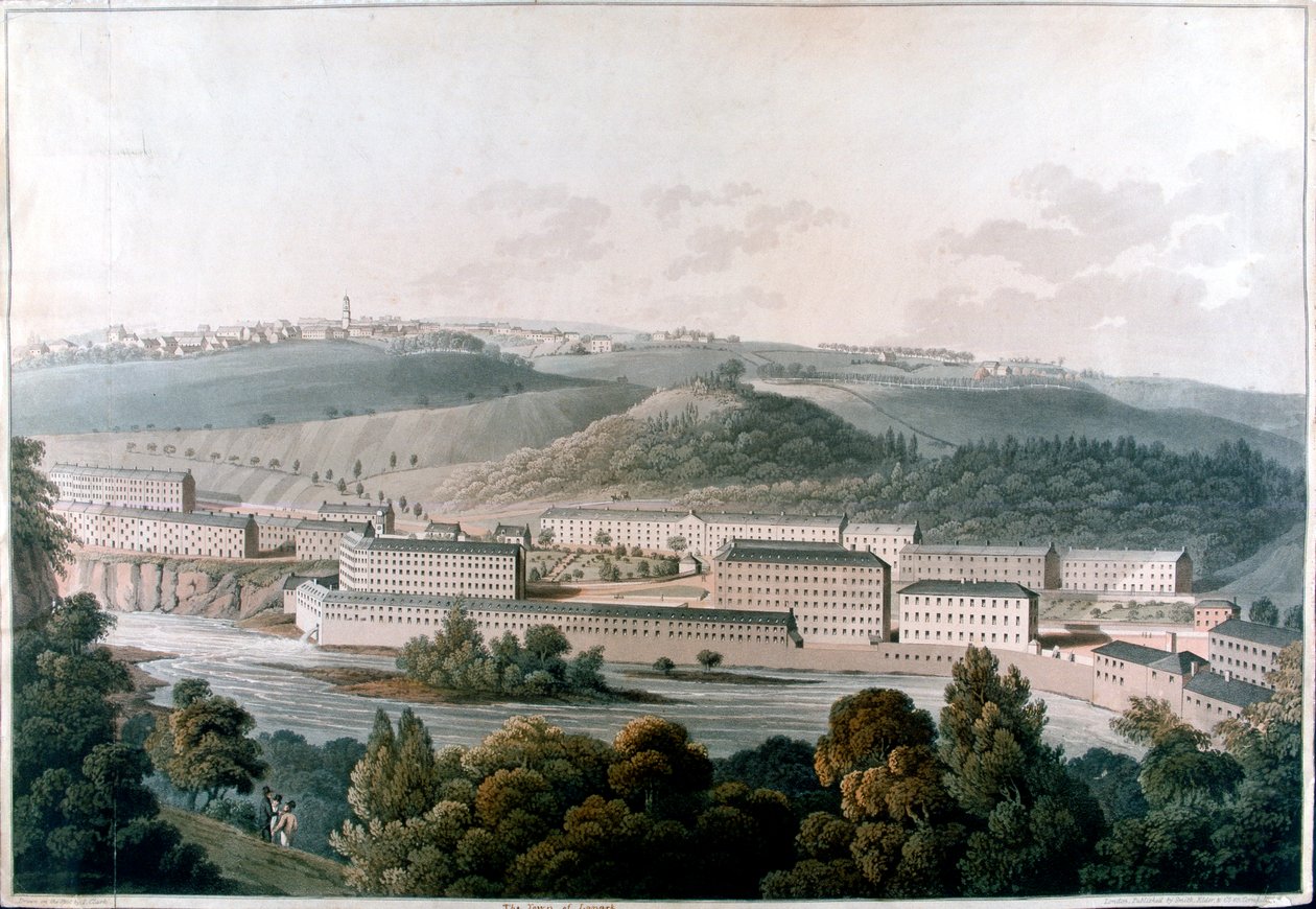 New Lanark Mills, Skócia, 1815 alkotó: Unbekannt