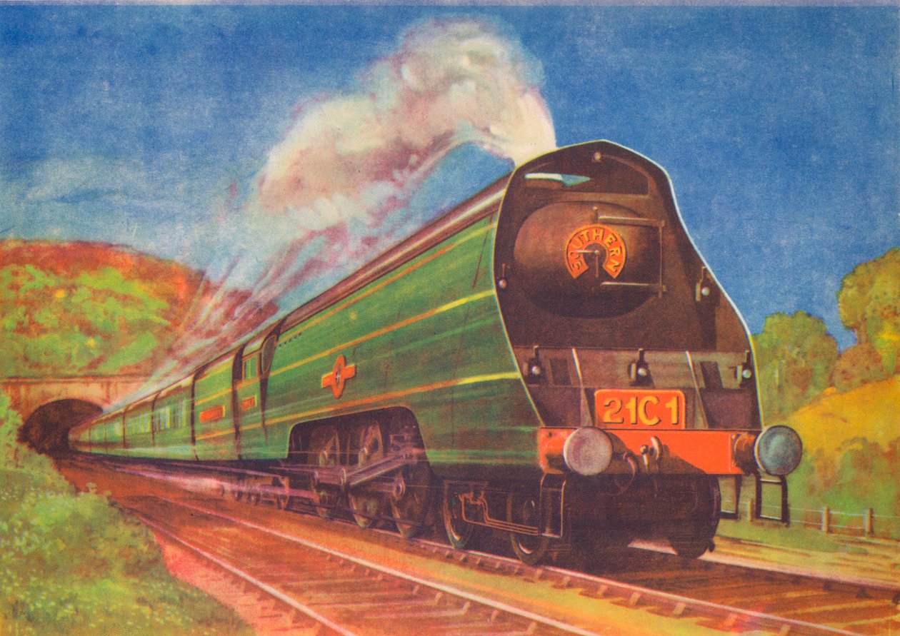 New Streamlined Express, Merchant Navy, S.R., elhagyja a Honiton Tunnelt, 1940 alkotó: Unbekannt