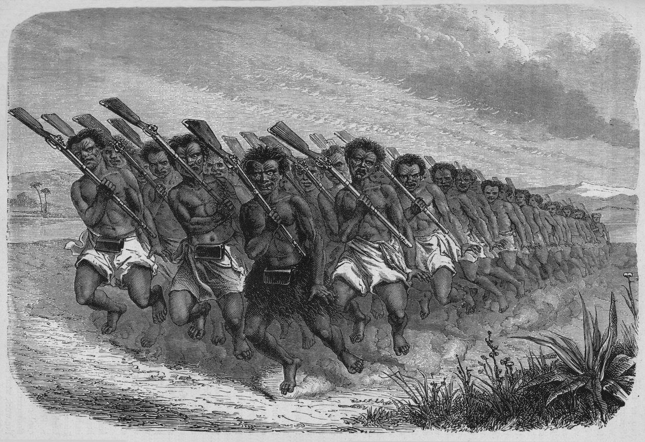 Új-zélandi háborús tánc, 1880 alkotó: Unbekannt