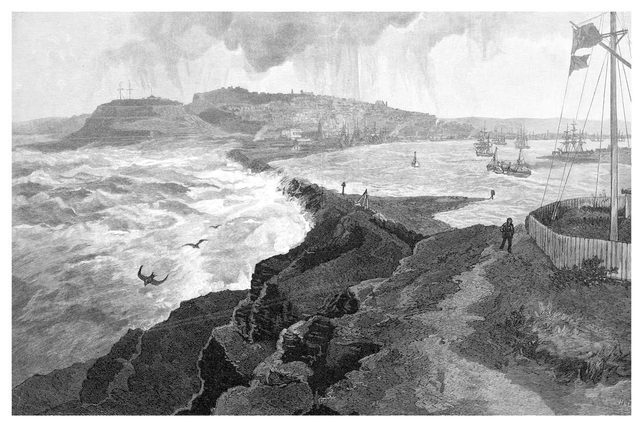 Newcastle, Nobbys Headből, Új-Dél-Walesből, Ausztráliából, 1886 alkotó: Unbekannt