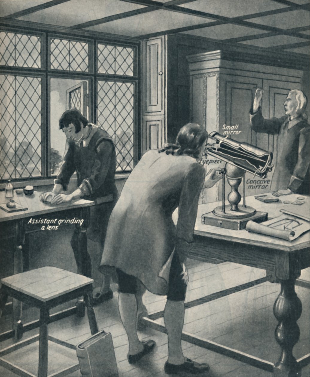 Newton feltalál egy új távcsövet, 1934 alkotó: Unbekannt