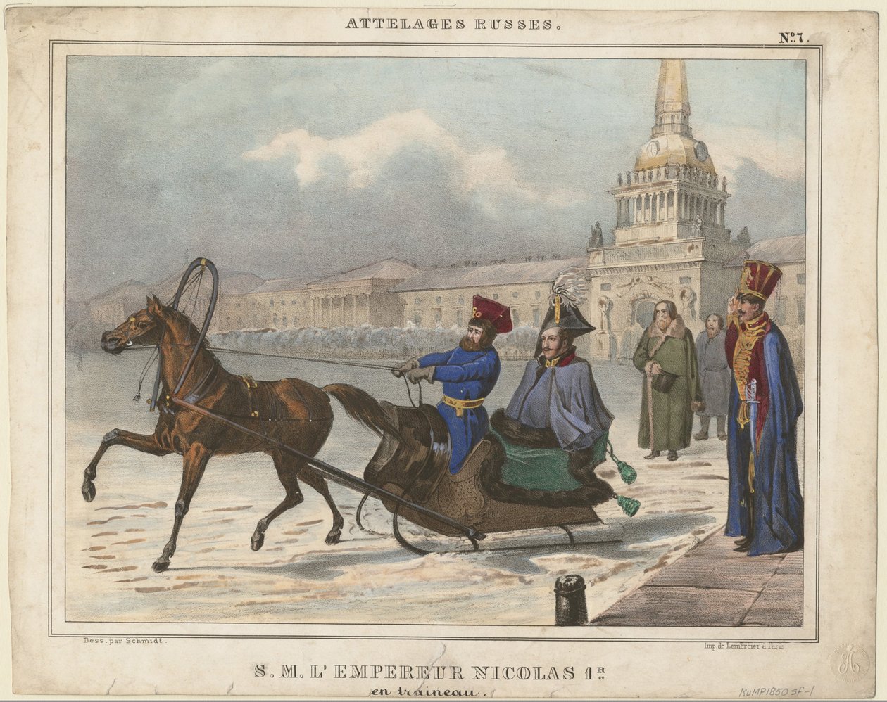 I. Miklós orosz szánon, 1850 alkotó: Unbekannt