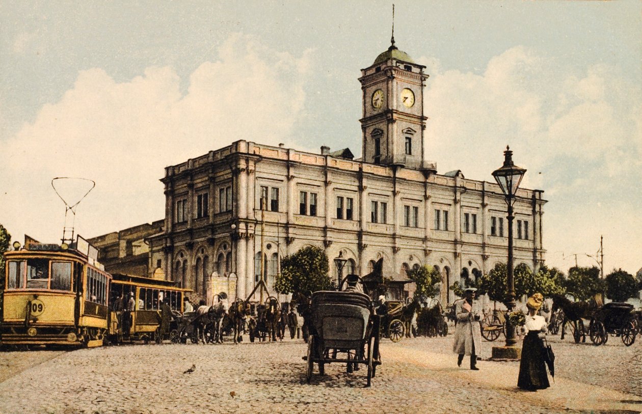 Nicholas pályaudvar, Kalanchyovskaya tér, Moszkva, Oroszország, c1904-c1905 alkotó: Unbekannt