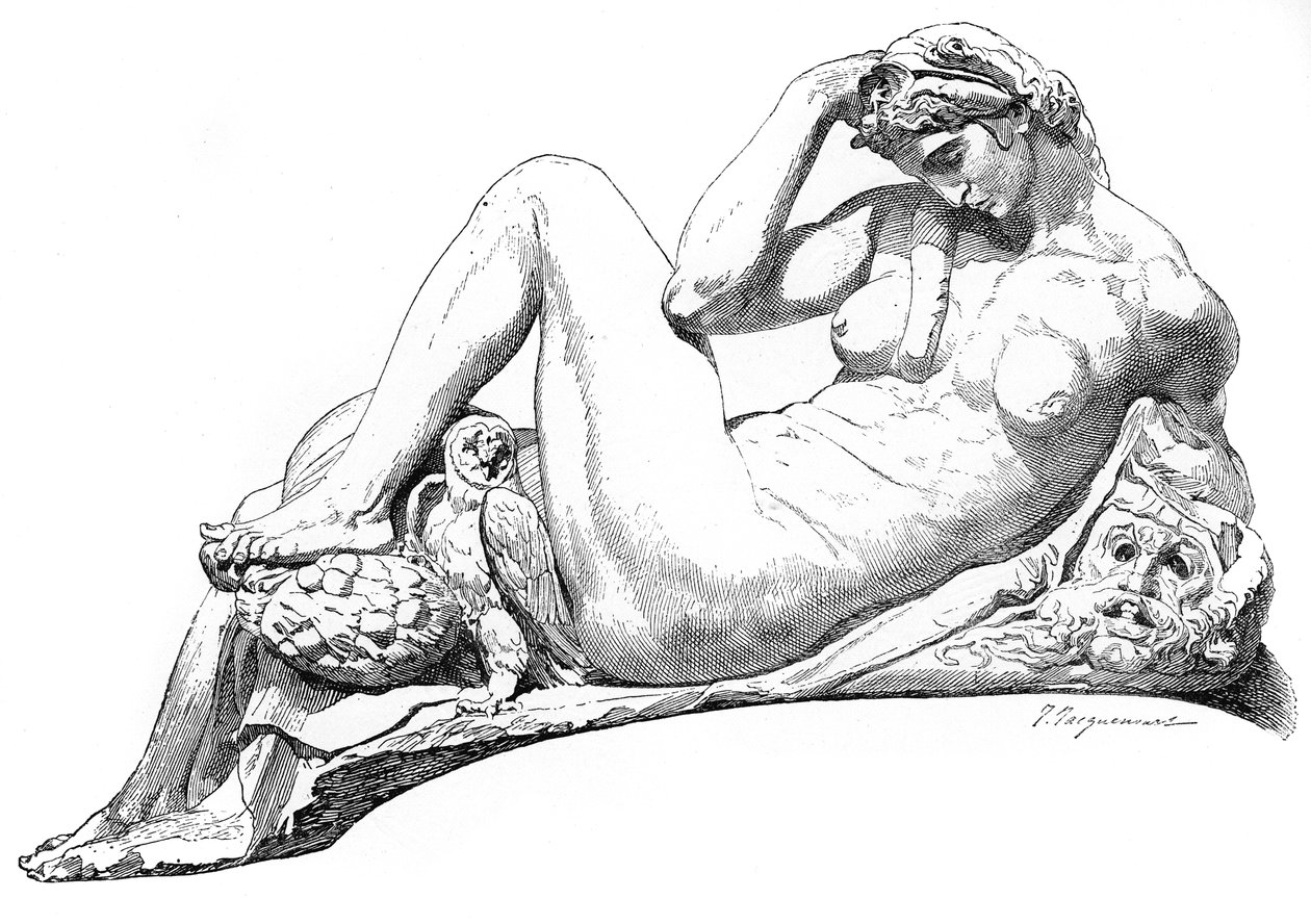 Éjszaka Julian de Medici sírjától, San Lorenzo-bazilika, Firenze, Olaszország, 1882 alkotó: Unbekannt