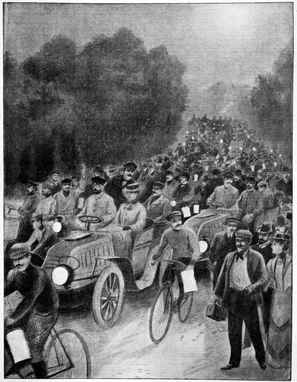 Az indulás éjszakája, Párizs–Bécs verseny, 1902 alkotó: Unbekannt