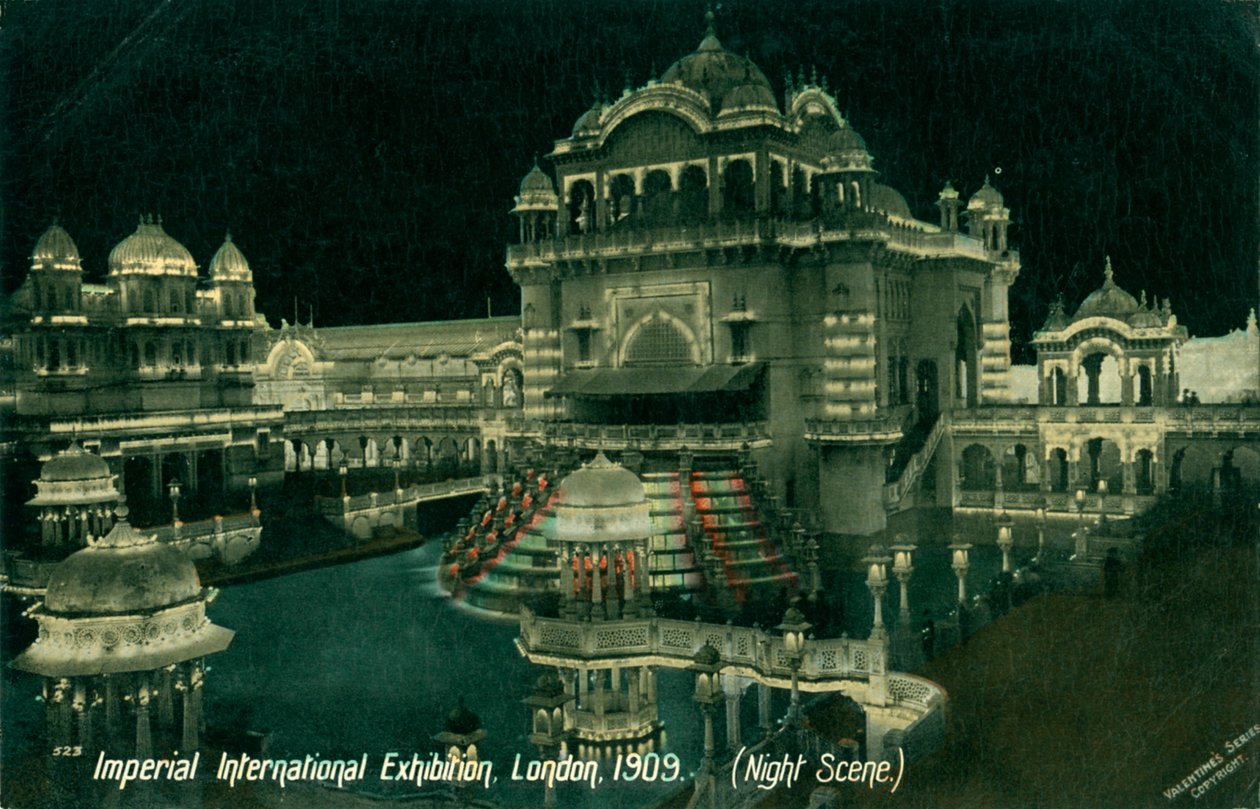 Éjszakai jelenet a Birodalmi Nemzetközi Kiállításon, White City, London, 1909 alkotó: Unbekannt