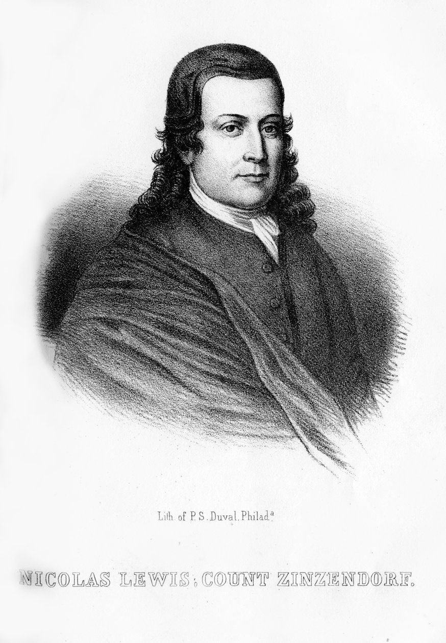 Nikolaus Ludwig von Zinzendorf német vallási és társadalmi reformer, 1854 alkotó: Unbekannt
