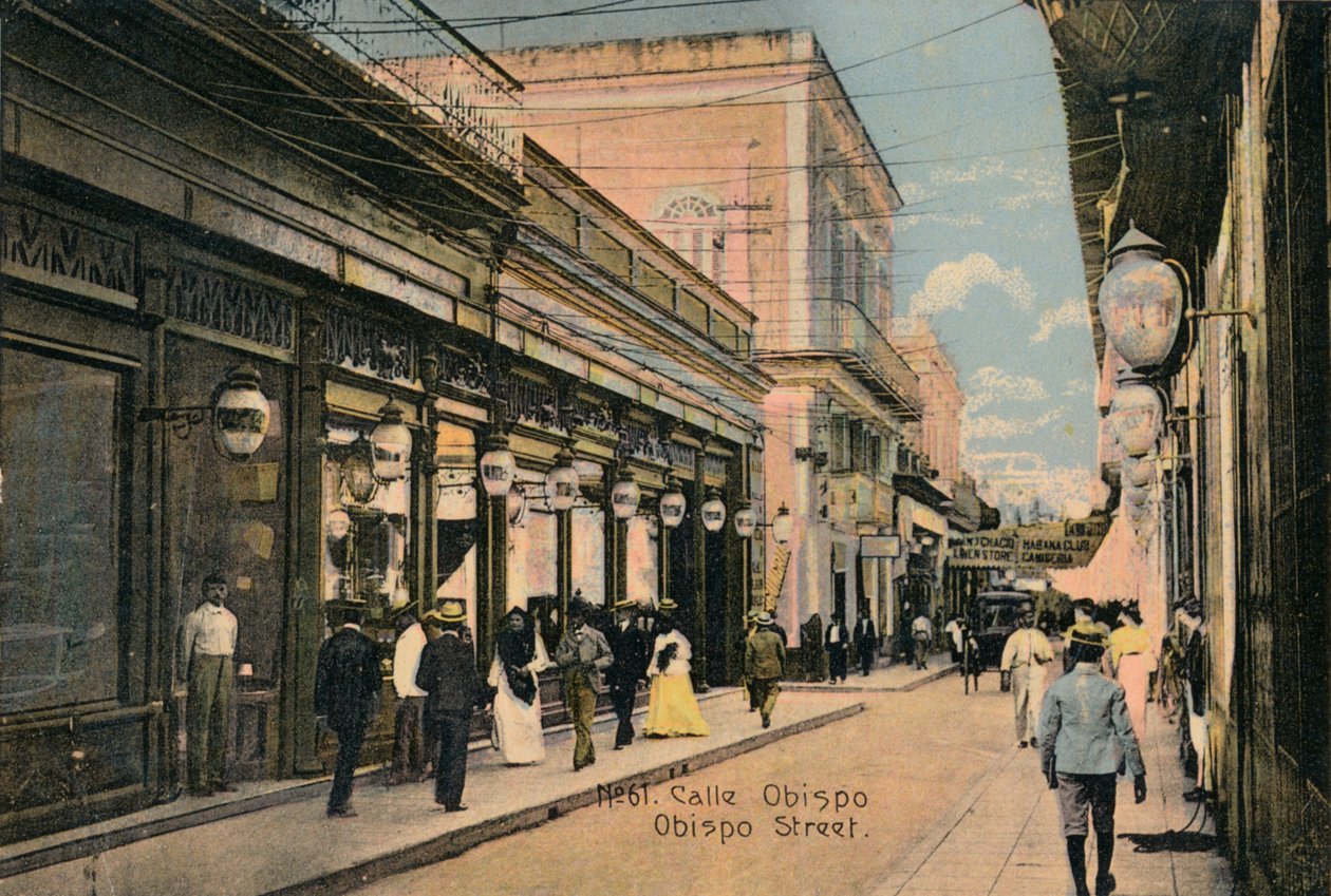 Püspök utca 61. szám. Bishop Street, Havanna, Kuba, 1910 alkotó: Unbekannt