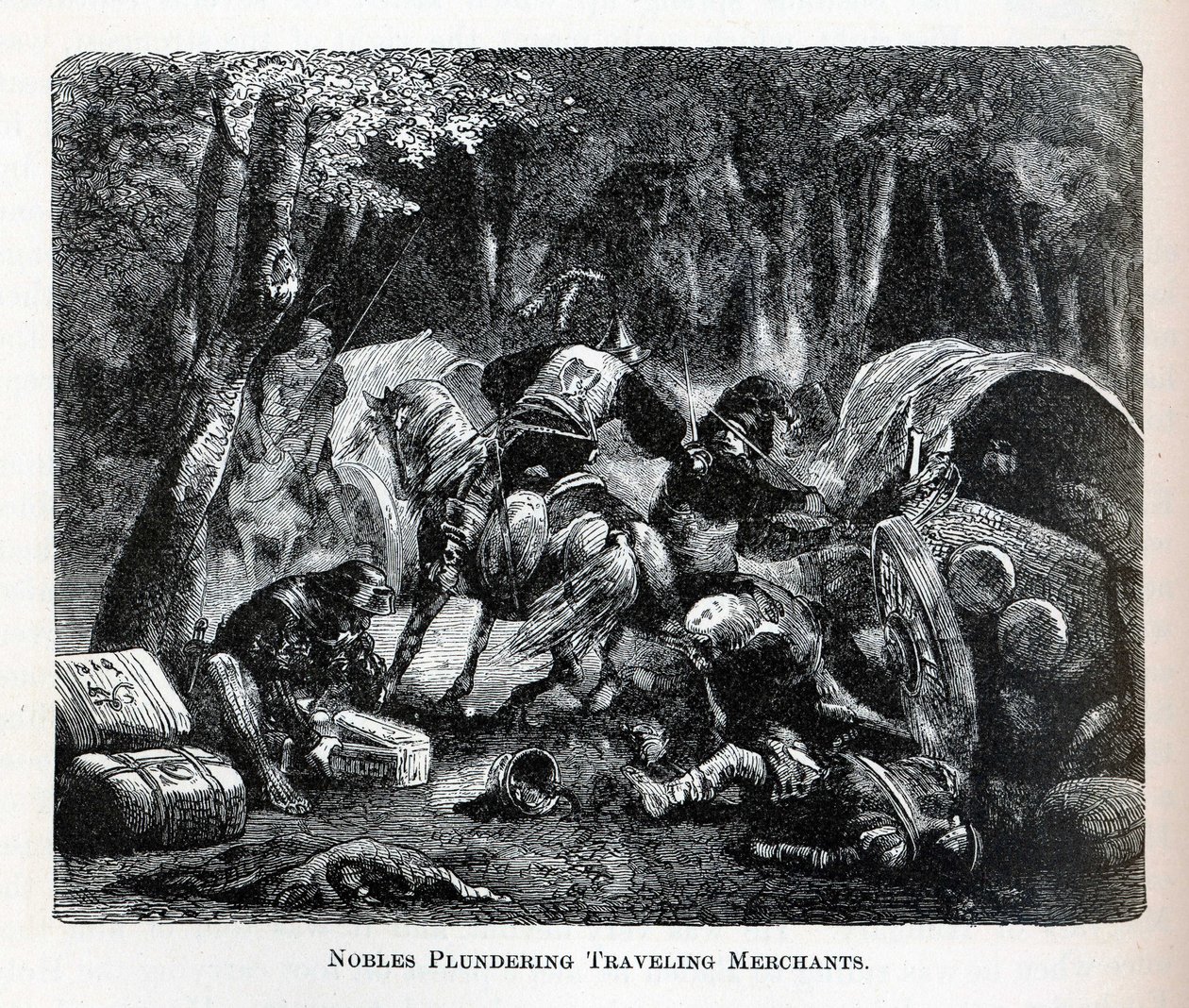 Utazó kereskedőket kifosztó nemesek, 1882 alkotó: Unbekannt
