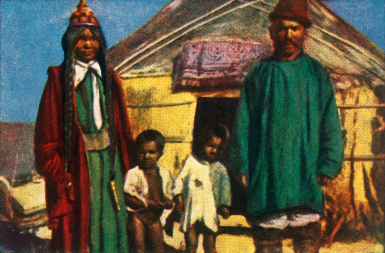 Nomádok a jurtájukon kívül, Nyugat-Mongólia, 1928. alkotó: Unbekannt
