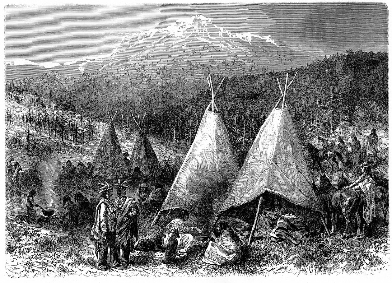 Észak-Amerika indián tábor Oklahomában, 1889 alkotó: Unbekannt
