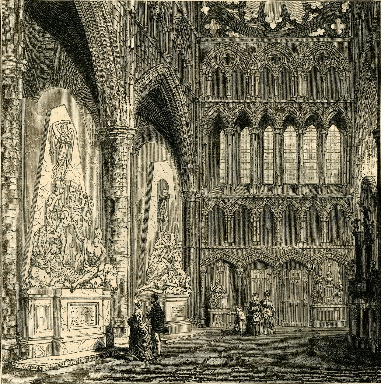 A Westminster Abbey északi kereszthajója, 1830, 1881. alkotó: Unbekannt