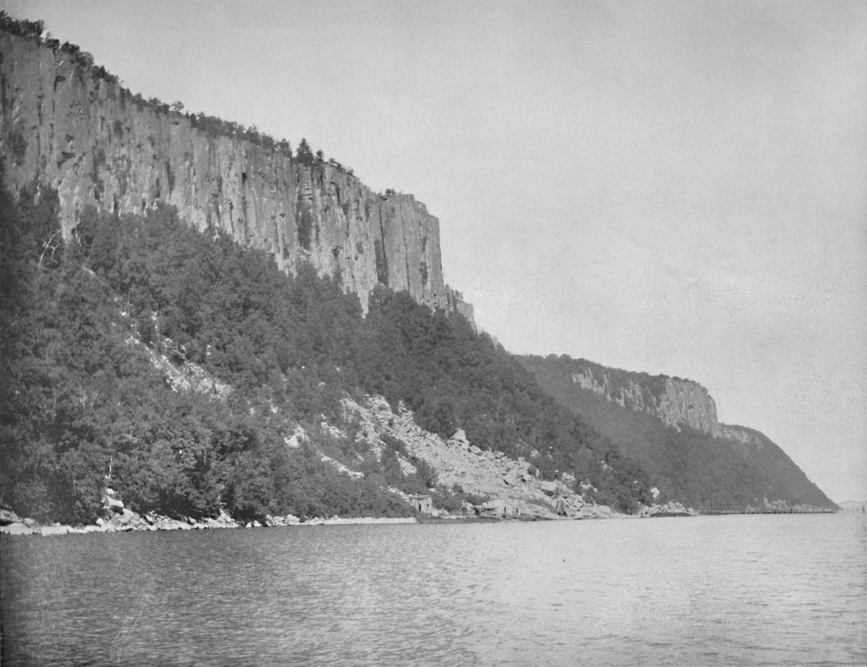Palisades északi vége, Hudson folyó, 1897. alkotó: Unbekannt