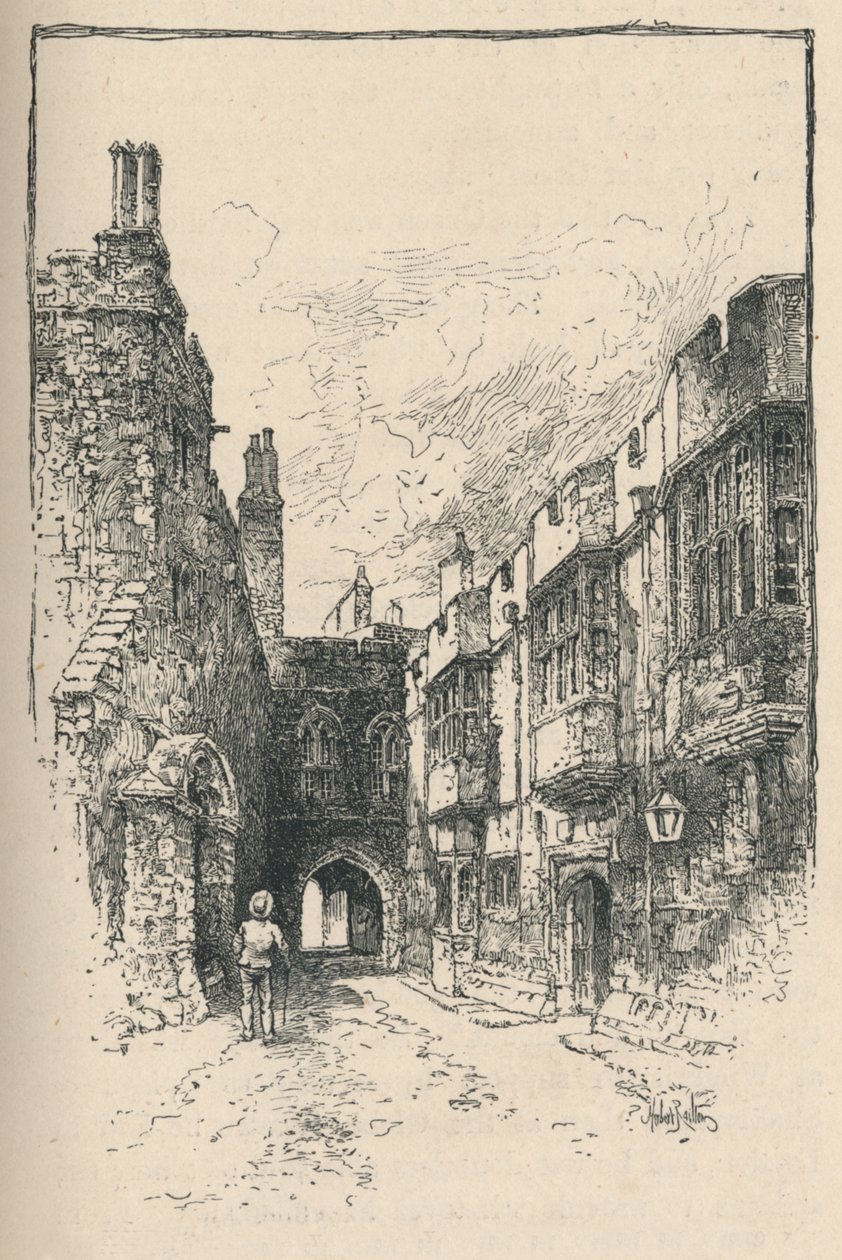 Northern Gate and Library, a King Johns Towerből, 1895 alkotó: Unbekannt