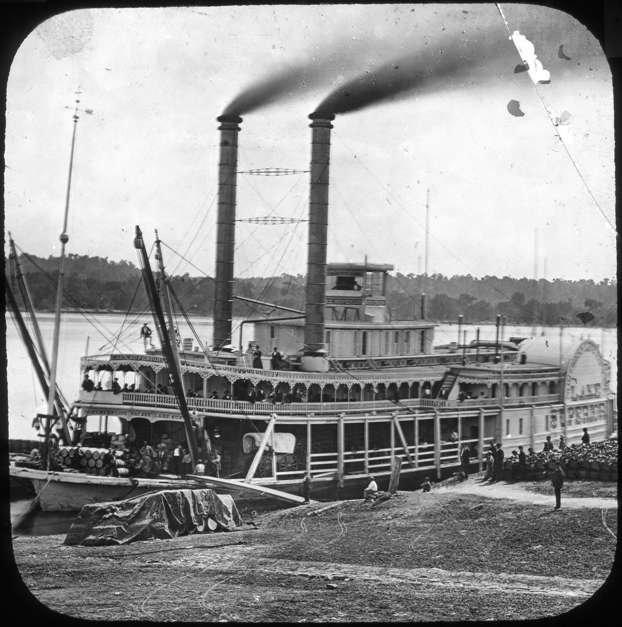 Northern Line Packet Company lapátos gőzhajó Lake Superior, USA, 1870-es évek alkotó: Unbekannt