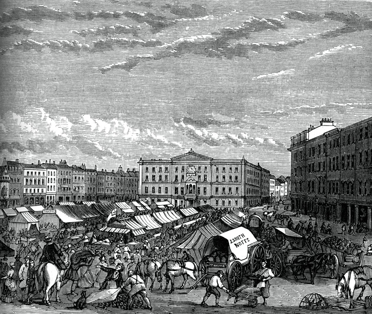 Nottingham piactér, 1880 alkotó: Unbekannt