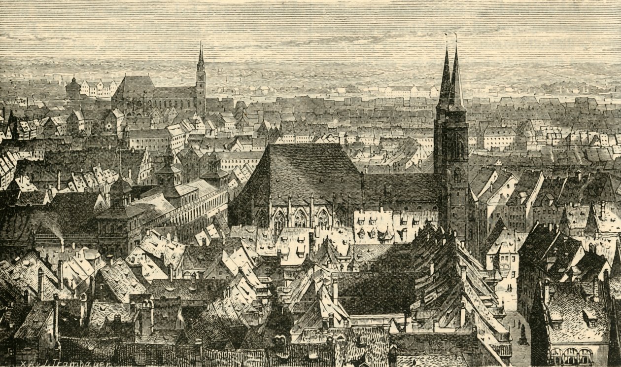 Nürnberg a falaktól, 1890. alkotó: Unbekannt