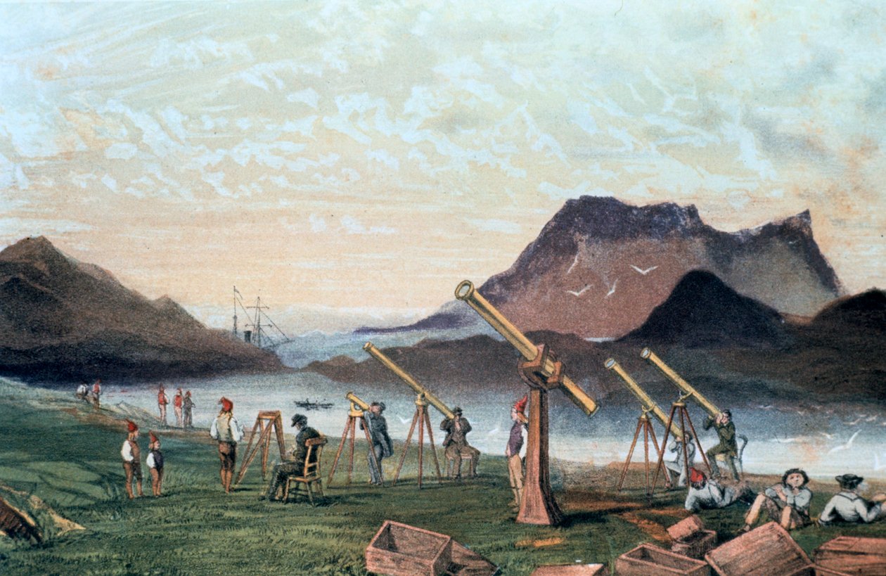 Teljes napfogyatkozás megfigyelése, 1851-1857 alkotó: Unbekannt