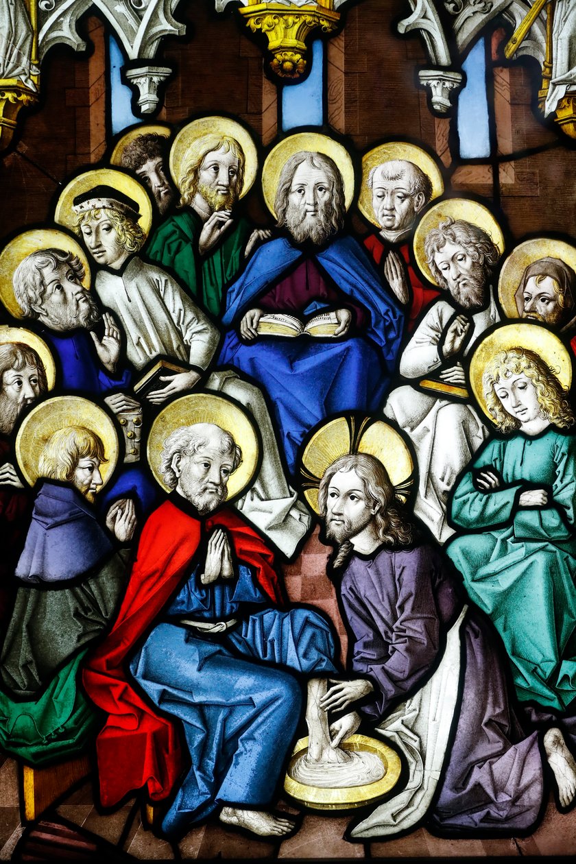 Életmű Notre-Dame Múzeum, Ólomüveg ablak, Krisztus az apostolok lábát mosva alkotó: Unbekannt