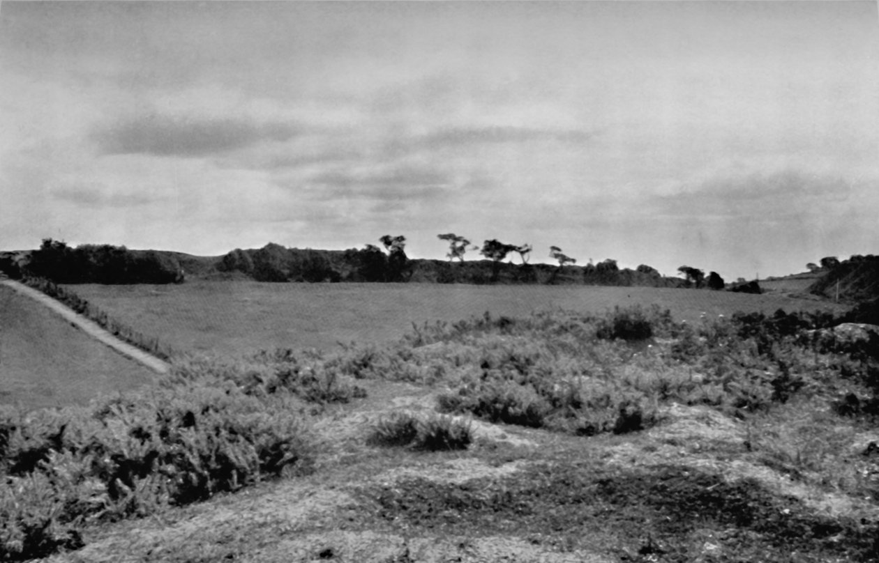 Offas Dyke átkelés egy domb tetején, Denbighshire-ben, Walesben, 1935 alkotó: Unbekannt