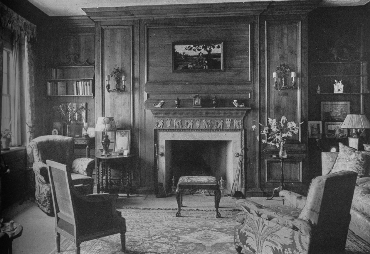 Régi György-korabeli burkolat a Miss Morgans Irodában, Miss Anne Morgan házában, New York City, 1924 alkotó: Unbekannt