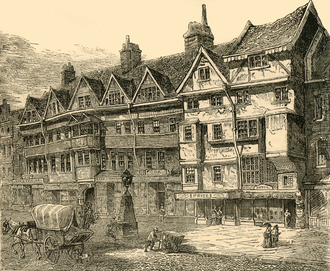 Régi házak Holbornban a Middle Row közelében, 1872-ben. alkotó: Unbekannt